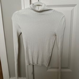 Bershka Long Sleeve White Turtleneck